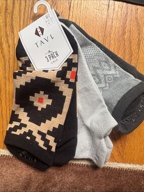 TAVI 3-Pack Low-Cut Grip Socks - Black, Gray, Cream